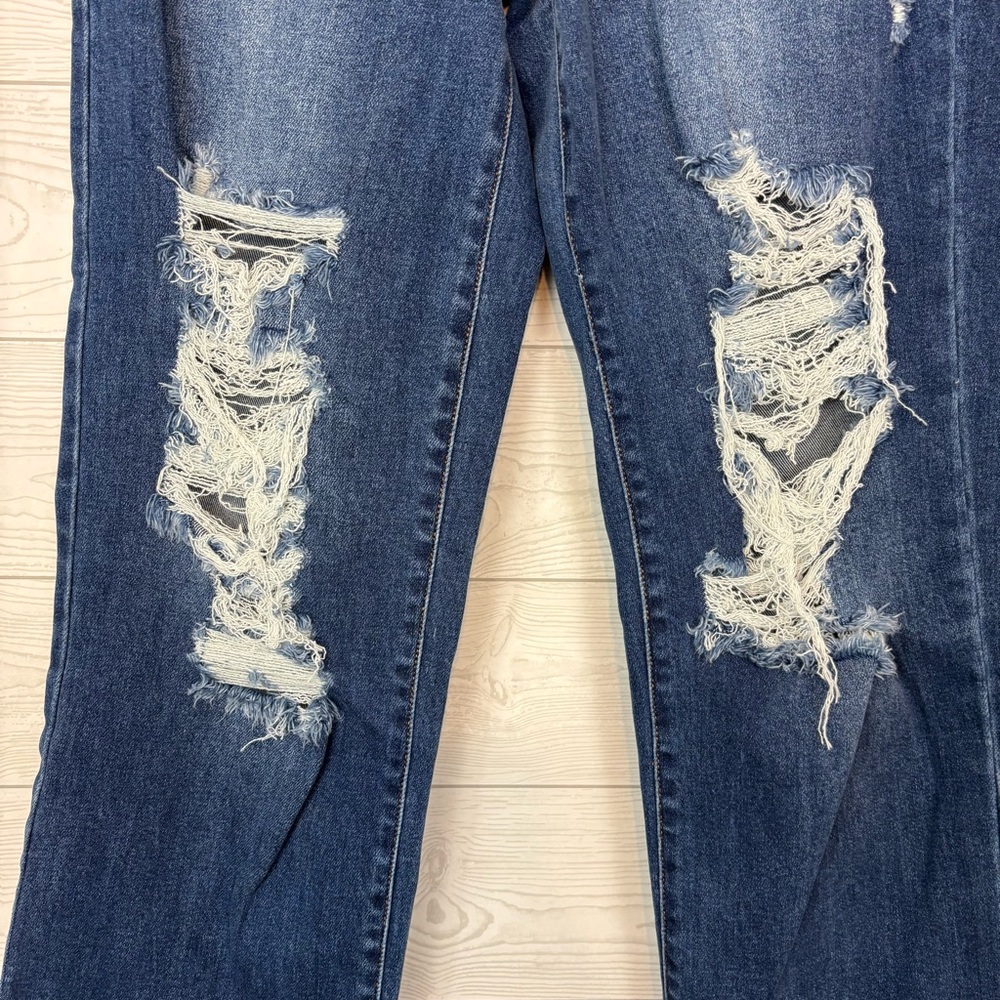 Judy Blue Distressed Dad Jeans Size 9/29 Dark Wash - Picture 2 of 11
